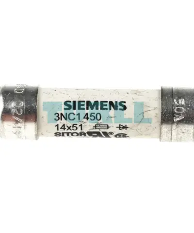 Siemens 3NC1450 SITOR Cylindrical Fuse Link 14x51mm, 50A, 690V AC / 700V DC