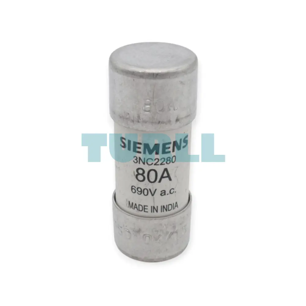Siemens 3NC2280 SITOR Cylindrical Fuse Link, 22x58mm, 80A, aR, 690V AC / 700V DC