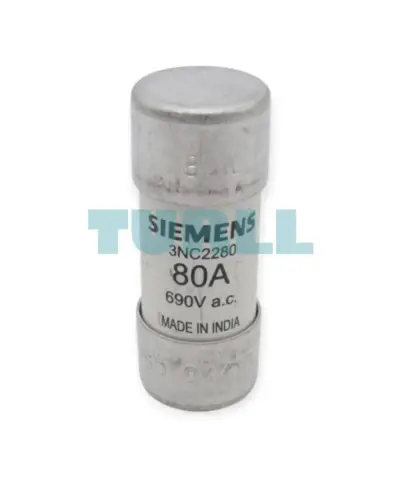 Siemens 3NC2280 SITOR Cylindrical Fuse Link, 22x58mm, 80A, aR, 690V AC / 700V DC