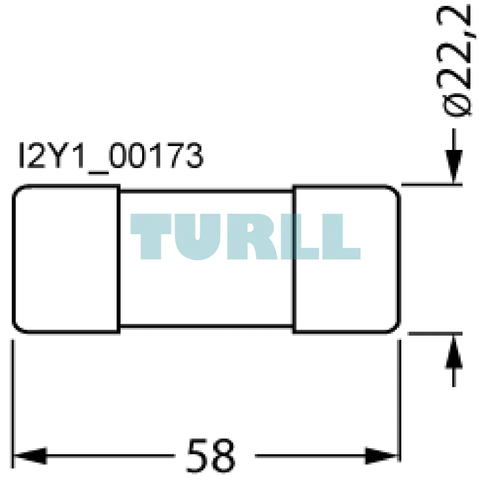 Siemens 3NC2280 SITOR Cylindrical Fuse Link, 22x58mm, 80A, aR, 690V AC / 700V DC