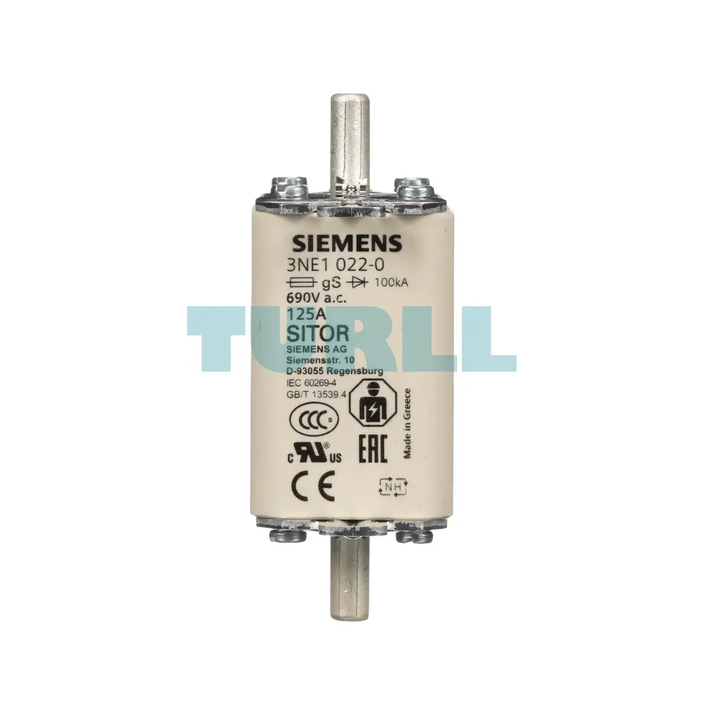 Siemens 3NE1022-0 SITOR Fuse Link NH00, 125A, 690V AC / 250V DC
