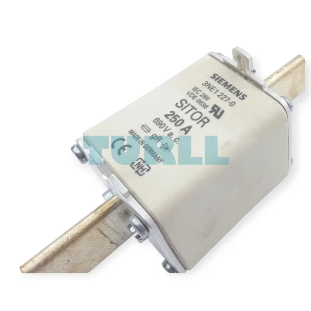 Siemens 3NE1227-0 SITOR Fuse Link with Blade Contacts, NH1, 250A, 690V AC, 250V DC