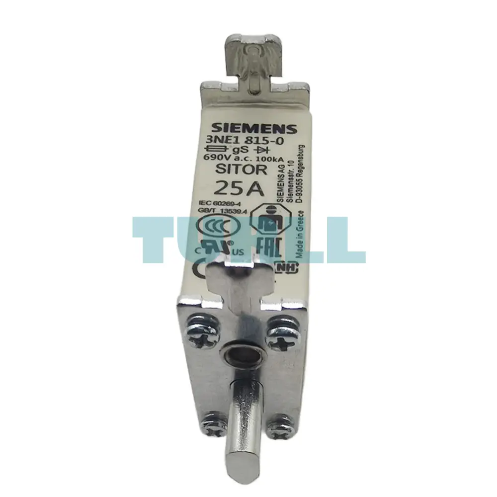 Siemens 3NE1815-0 SITOR Fuse Link, NH000, 25A, gS, 690V AC / 250V DC