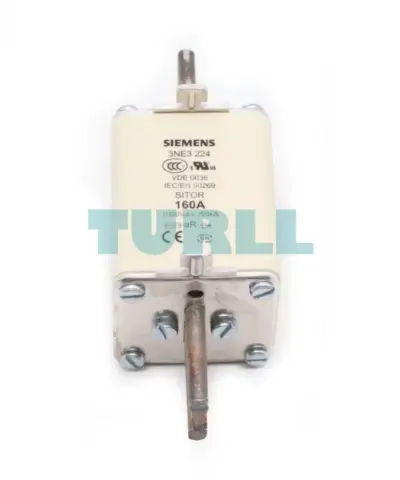 Siemens 3NE3224 SITOR Fuse Link, NH1 Size, 160A, 1000V AC, aR Characteristic