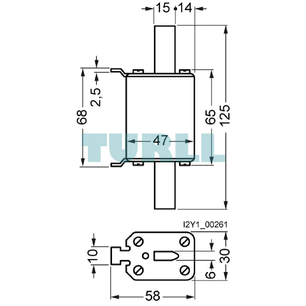 Siemens 3NE4122 SITOR Fuse Link NH0, 125A, aR, AC 1000V / DC 440V with Front Indicator