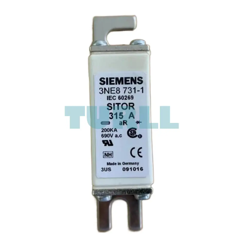 Siemens 3NE8731-1 SITOR Fuse Link, NH000, 315A, 690V AC, aR Semiconductor Protection