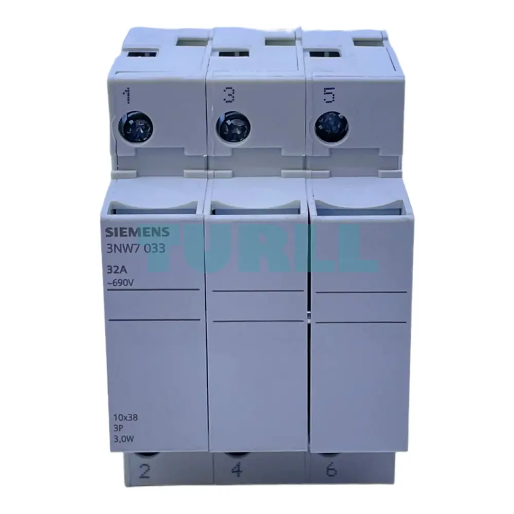 Siemens 3NW7033 SENTRON Cylindrical Fuse Holder, 10x38 mm, 3-Pole, 32 A, 690 V AC