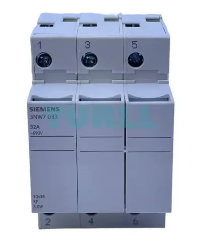 Siemens 3NW7033 SENTRON Cylindrical Fuse Holder, 10x38 mm, 3-Pole, 32 A, 690 V AC