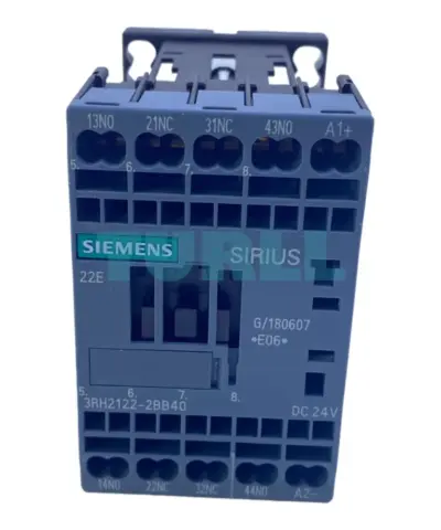 Siemens 3RH2122-2BB40 Contactor Relay 2 NO + 2 NC, 24V DC, Spring-Loaded Terminal, S00