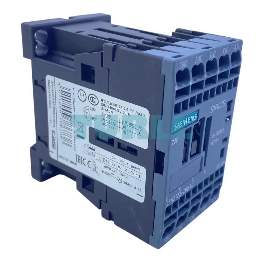 Siemens 3RH2122-2BB40 Contactor Relay 2 NO + 2 NC, 24V DC, Spring-Loaded Terminal, S00 Original Brand New 2 Siemens 3RH2122-2BB40 Contactor Relay 2 NO + 2 NC, 24V DC, Spring-Loaded Terminal, S00