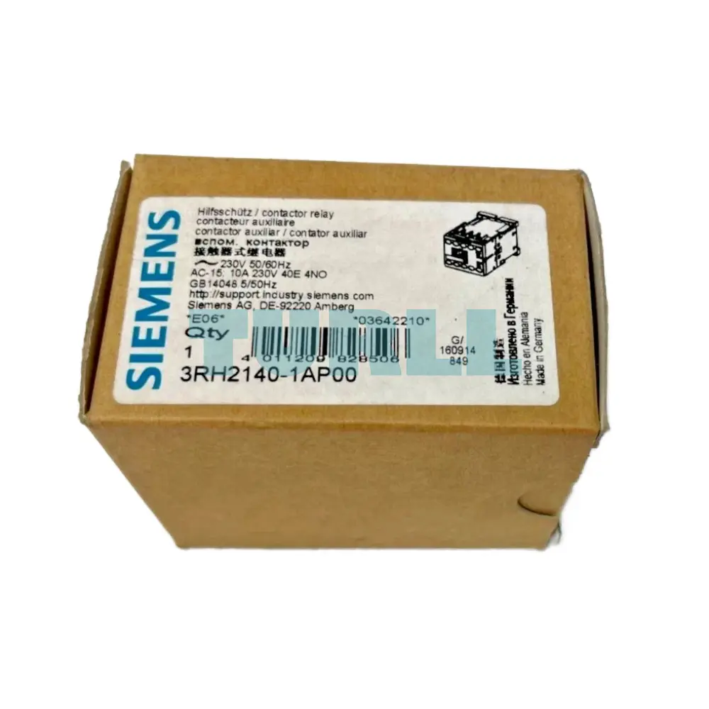 Siemens 3RH2140-1AP00 Contactor Relay 4 NO, 230V AC, Frame S00 Original Brand New 4 Siemens 3RH2140-1AP00 Contactor Relay 4 NO, 230V AC, Frame S00
