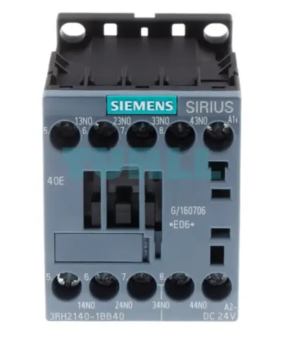 Siemens 3RH2140-1BB40 Contactor Relay 4 NO, 24V DC, S00 Frame, Screw Terminal