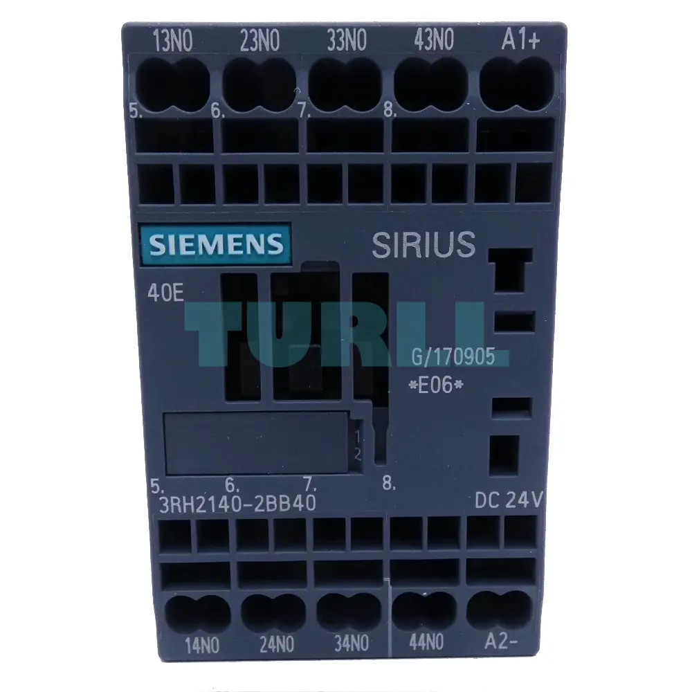 Siemens 3RH2140-2BB40 Contactor Relay, 4 NO, 24V DC, Spring-Loaded Terminal, Size S00 Original Brand New 1 Siemens 3RH2140-2BB40 Contactor Relay, 4 NO, 24V DC, Spring-Loaded Terminal, Size S00