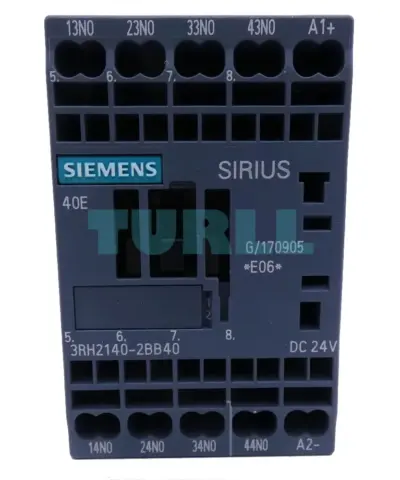 Siemens 3RH2140-2BB40 Contactor Relay, 4 NO, 24V DC, Spring-Loaded Terminal, Size S00