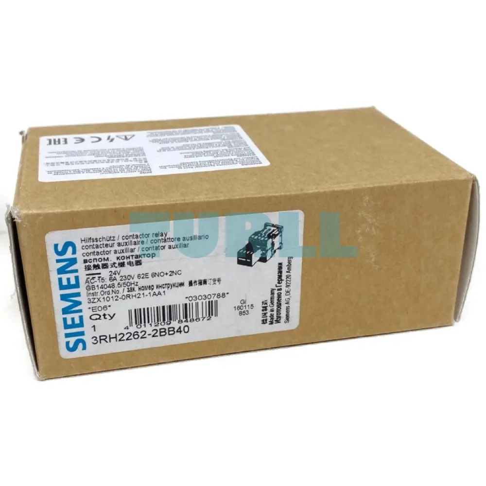 Siemens 3RH2262-2BB40 Contactor Relay S00, 24V DC, 6NO + 2NC, Spring-Loaded Terminal Original Brand New 4 Siemens 3RH2262-2BB40 Contactor Relay S00, 24V DC, 6NO + 2NC, Spring-Loaded Terminal