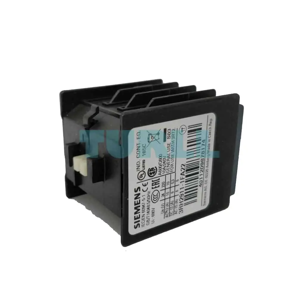 Siemens 3RH2911-1FA22 Front-Mount Auxiliary Switch, 2 NO + 2 NC, Screw Terminals for 3RT2 & 3RH2 Original Brand New 3 Siemens 3RH2911-1FA22 Front-Mount Auxiliary Switch, 2 NO + 2 NC, Screw Terminals for 3RT2 & 3RH2