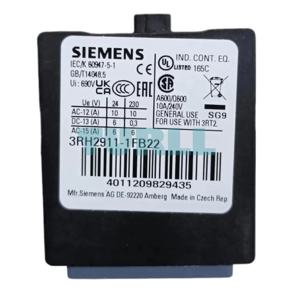 Siemens 3RH2911-1FB22 Auxiliary Switch Front Mount, 2NO + 2NC, Screw Terminal for 3RT2/3RH2 Contactors Original Brand New 2 Siemens 3RH2911-1FB22 Auxiliary Switch Front Mount, 2NO + 2NC, Screw Terminal for 3RT2/3RH2 Contactors