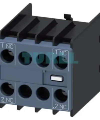 Siemens 3RH2911-1NF02 Auxiliary Switch Block, 2 NC, Solid-State Compatible, Front-Mount, Screw Terminal