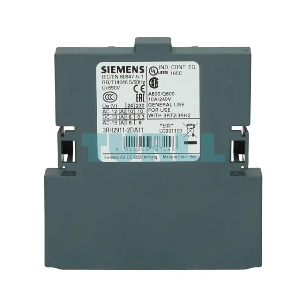 Siemens 3RH2911-2DA11 Auxiliary Switch Lateral 1 NO + 1 NC, Spring-Loaded Terminal Original Brand New 3 Siemens 3RH2911-2DA11 Auxiliary Switch Lateral 1 NO + 1 NC, Spring-Loaded Terminal