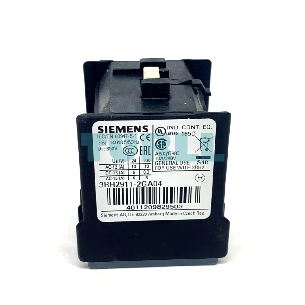Siemens 3RH2911-2GA04 Sirius Auxiliary Switch, 4 NC Contacts, Spring-Loaded Terminal