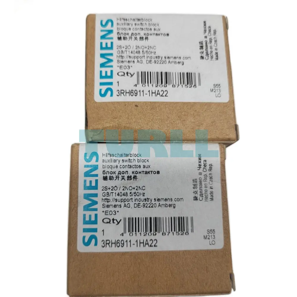 Siemens 3RH6911-1HA22 AUX. Switch Block, 2 NO + 2 NC for Motor Contactors & Relays