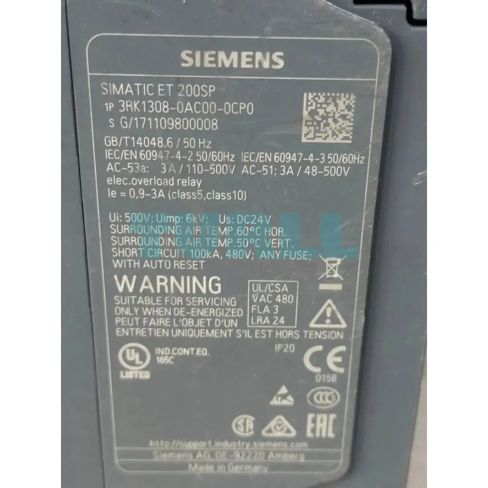 3RK1308-0AC00-0CP0 Siemens ET 200SP Direct-on-line Starter High Feature Original Brand New 4 3RK1308-0AC00-0CP0 Siemens ET 200SP Direct-on-line Starter