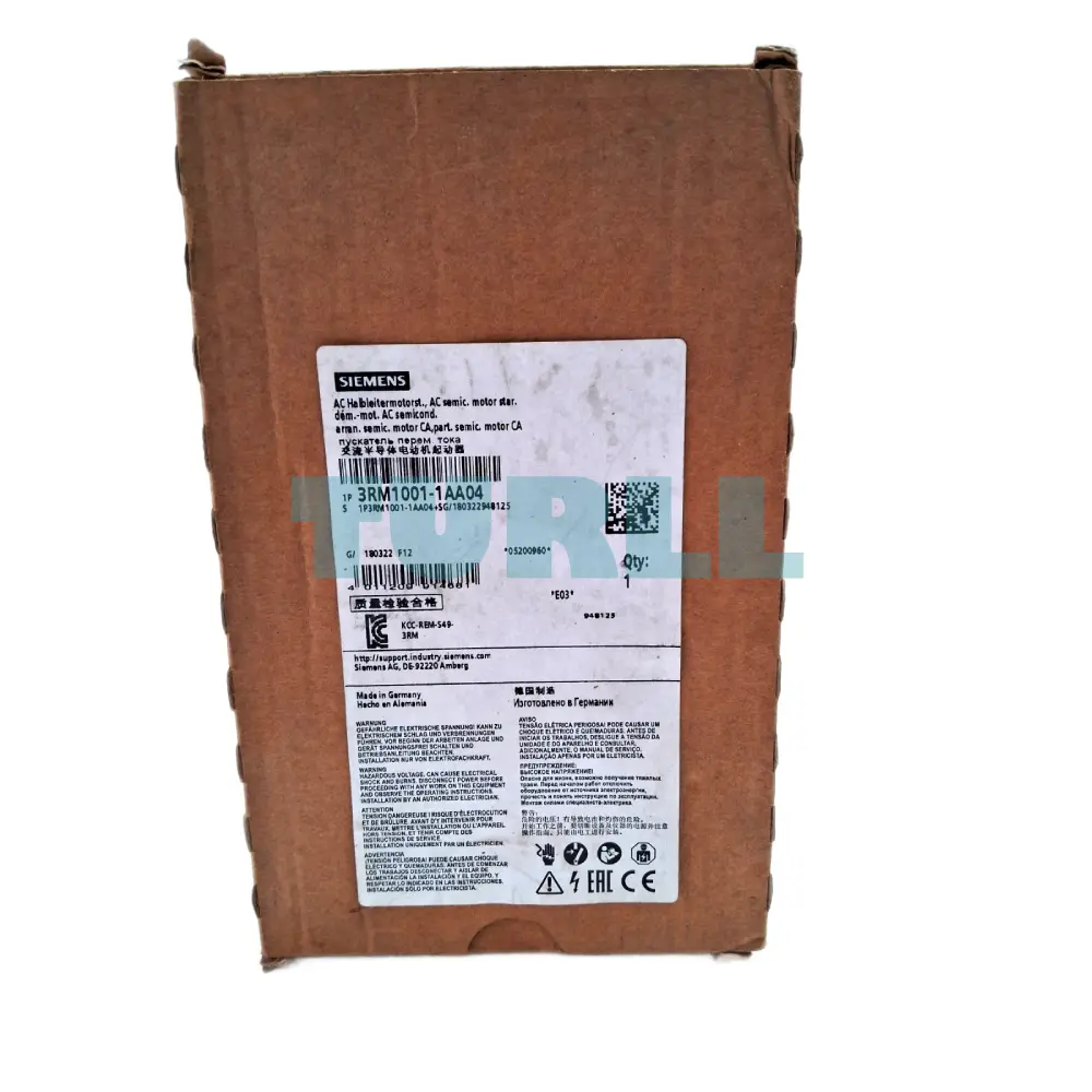 Siemens 3RM1001-1AA04 Direct Starter 3RM1, 500V, 0–0.12 kW, 0.1–0.5 A, 24V DC