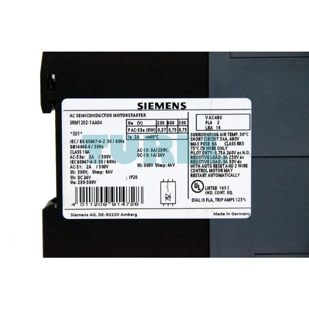 Siemens 3RM1202-1AA04 Reversing Starter 3RM1, 500V, 0.09–0.75 kW, 0.4–2A, 24V DC, Screw Terminal Original Brand New 5 Siemens 3RM1202-1AA04 Reversing Starter 3RM1, 500V, 0.09–0.75 kW, 0.4–2A, 24V DC, Screw Terminal