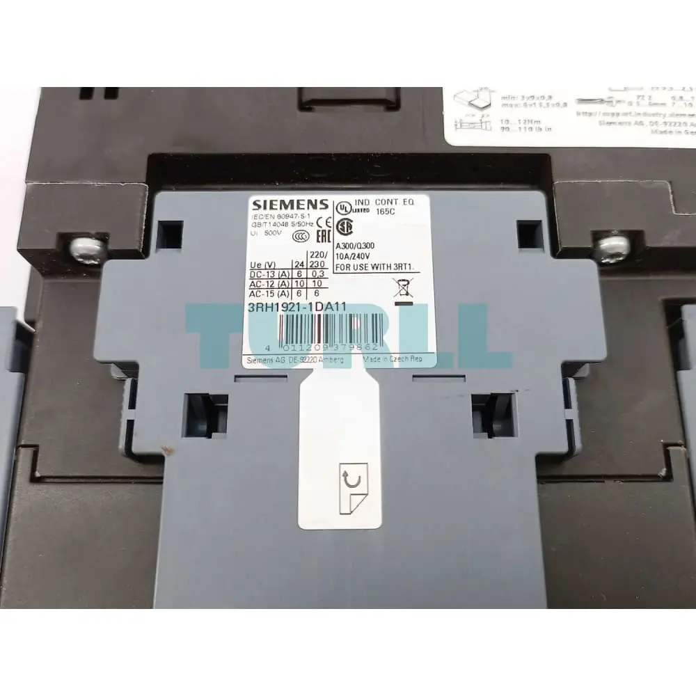 Siemens 3RT1054-1AP36 Power Contactor, 115 A, 55 kW, 220-240V AC/DC, 2 NO + 2 NC Original Brand New 3 Siemens 3RT1054-1AP36 Power Contactor, 115 A, 55 kW, 220-240V AC/DC, 2 NO + 2 NC