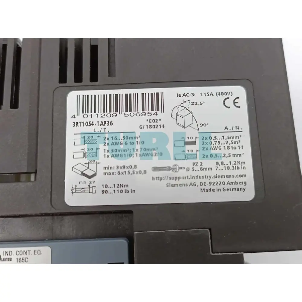 Siemens 3RT1054-1AP36 Power Contactor, 115 A, 55 kW, 220-240V AC/DC, 2 NO + 2 NC Original Brand New 2 Siemens 3RT1054-1AP36 Power Contactor, 115 A, 55 kW, 220-240V AC/DC, 2 NO + 2 NC