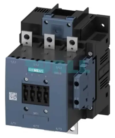 Siemens 3RT1055-6AM36 Power Contactor, 150A, 75kW, 2 NO + 2 NC Aux Contacts, 200-220V AC/DC Control, Busbar & Screw Terminals