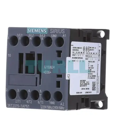Siemens 3RT2015-1AP61 Power Contactor, 7A, 3kW, 220V AC, 1 NO, Size S00