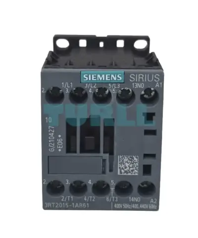 Siemens 3RT2015-1AR61 SIRIUS Power Contactor, 7A, 3kW, 400V, 3-Pole, Size S00 with 1 NO Auxiliary Contact