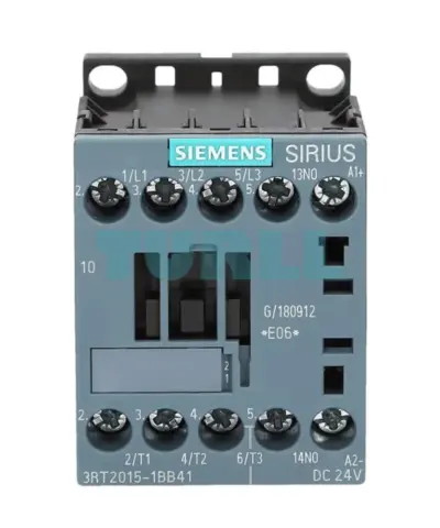 Siemens 3RT2015-1BB41 Power Contactor 3-Pole, 7A, 3 kW / 400V, 24V DC