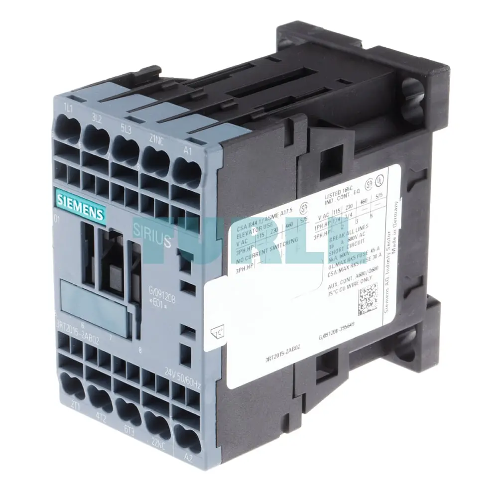 Siemens 3RT2015-2AB02 Power Contactor 7A, 3kW, 24V AC, 1NC Auxiliary, Spring-Loaded Terminal, Size S00 Original Brand New 4 Siemens 3RT2015-2AB02 Power Contactor 7A, 3kW, 24V AC, 1NC Auxiliary, Spring-Loaded Terminal, Size S00