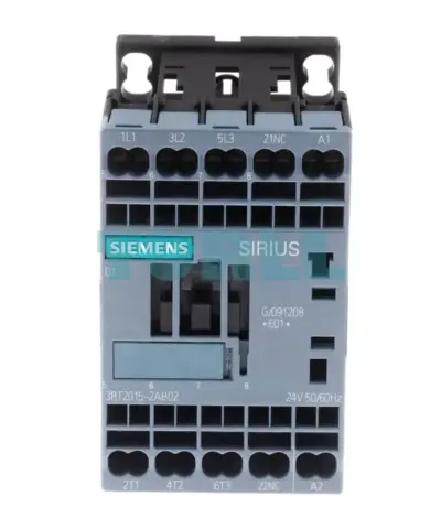 Siemens 3RT2015-2AB02 Power Contactor 7A, 3kW, 24V AC, 1NC Auxiliary, Spring-Loaded Terminal, Size S00