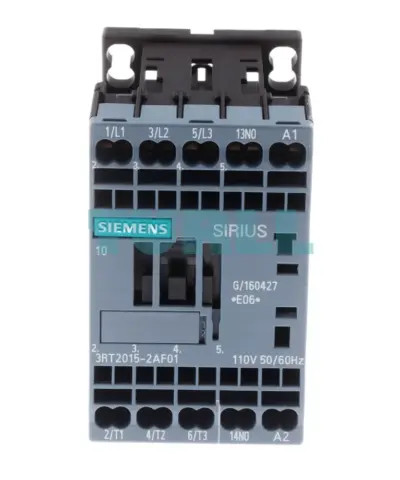 Siemens 3RT2015-2AF01 SIRIUS Power Contactor, 7A, 3kW, 110V AC Coil, 1 NO, Spring-Loaded