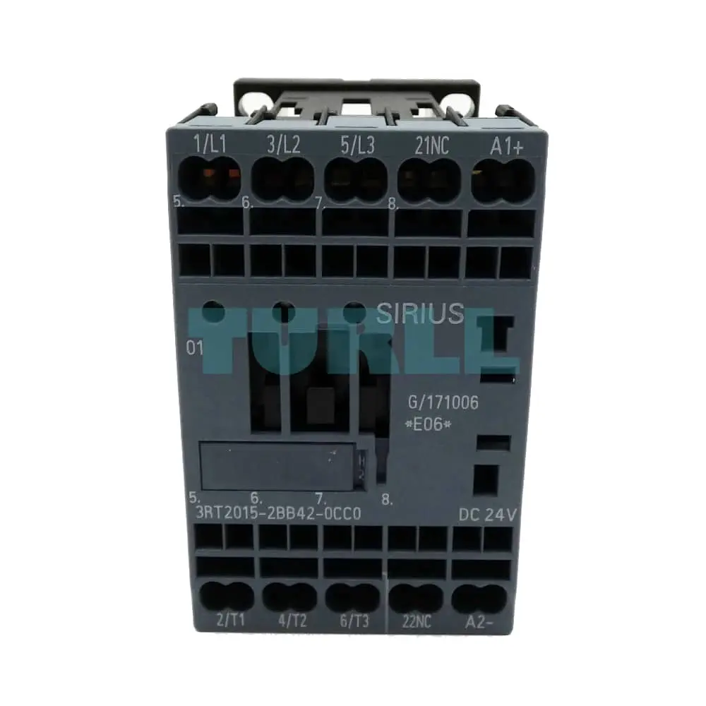 Siemens 3RT2015-2BB42-0CC0 Power Contactor 7A, 3kW, 24V DC, 1NC Auxiliary Contact, Spring-Loaded Terminal Original Brand New 1 Siemens 3RT2015-2BB42-0CC0 Power Contactor 7A, 3kW, 24V DC, 1NC Auxiliary Contact, Spring-Loaded Terminal