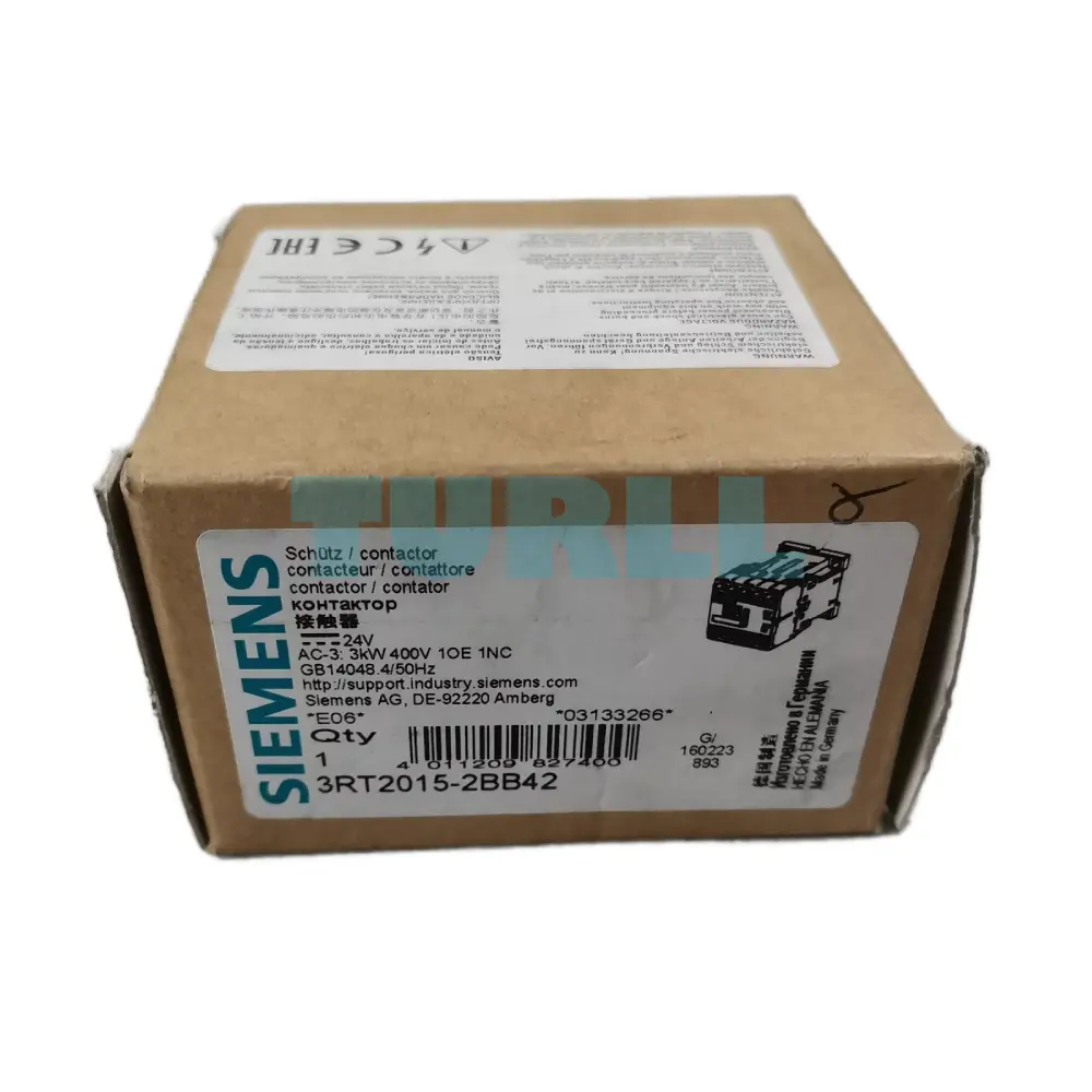 Siemens 3RT2015-2BB42 Power Contactor 3-Pole, 7 A, 3 kW, 24 V DC, S00 Original Brand New 4 Siemens 3RT2015-2BB42 Power Contactor 3-Pole, 7 A, 3 kW, 24 V DC, S00