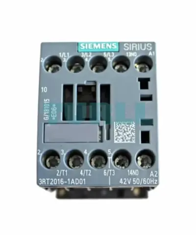 Siemens SIRIUS 3RT2016-1AD01 Power Contactor, 9A, 4kW, 42V AC Coil, 3-Pole, Size S00