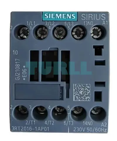 Siemens 3RT2016-1AP01 Power Contactor 9A, 4kW, 3-Pole, 230V AC