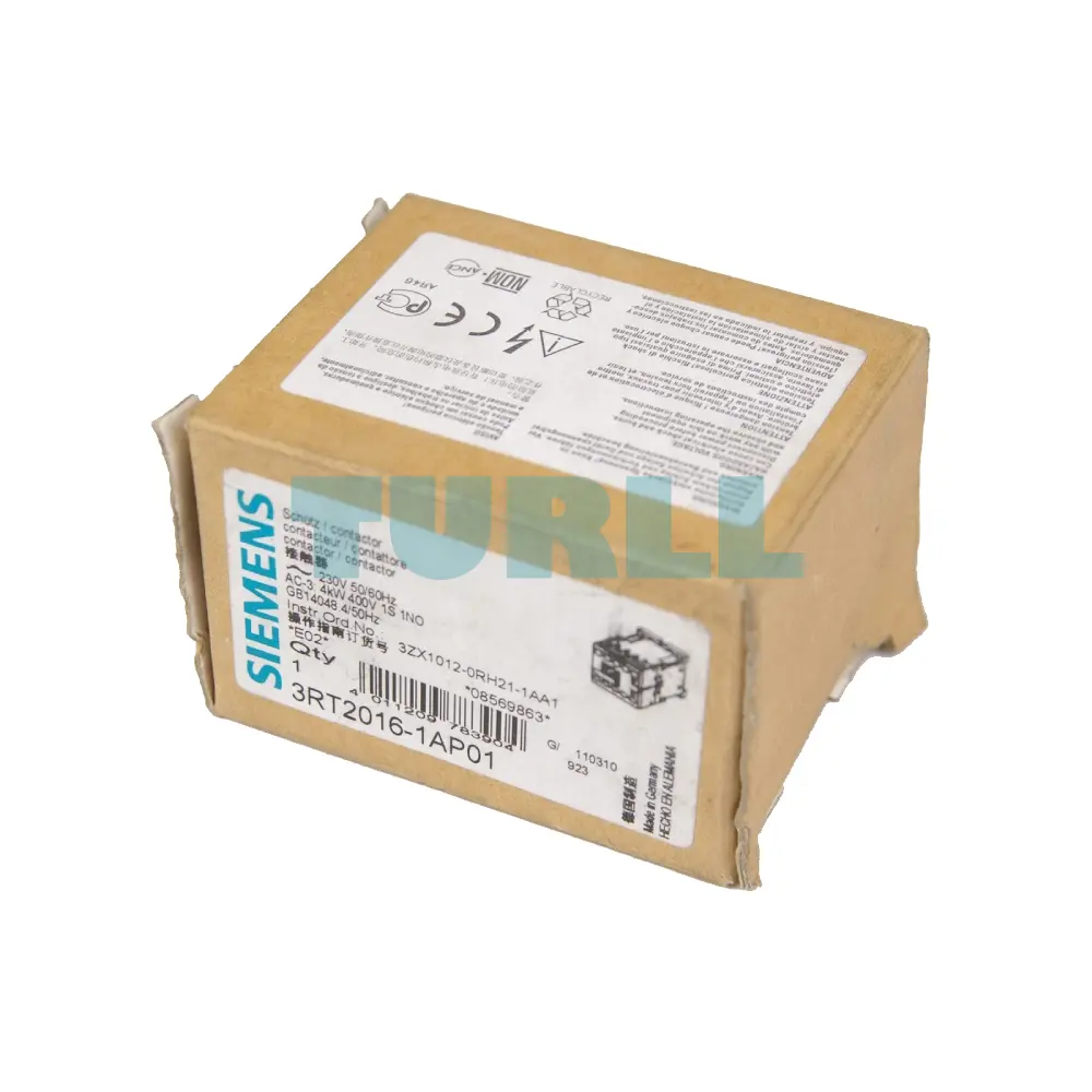 Siemens 3RT2016-1AP01 Power Contactor 9A, 4kW, 3-Pole, 230V AC Original Brand New 4 Siemens 3RT2016-1AP01 Power Contactor 9A, 4kW, 3-Pole, 230V AC