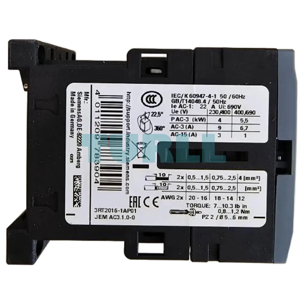 Siemens 3RT2016-1AP01 Power Contactor 9A, 4kW, 3-Pole, 230V AC Original Brand New 2 Siemens 3RT2016-1AP01 Power Contactor 9A, 4kW, 3-Pole, 230V AC