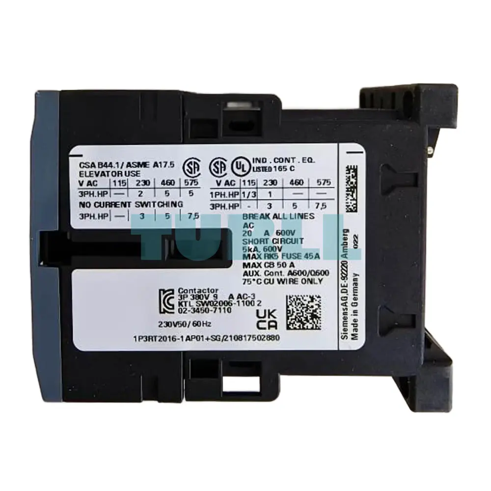 Siemens 3RT2016-1AP01 Power Contactor 9A, 4kW, 3-Pole, 230V AC Original Brand New 3 Siemens 3RT2016-1AP01 Power Contactor 9A, 4kW, 3-Pole, 230V AC