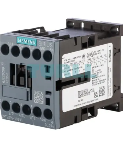 Siemens 3RT2016-1BB41 Power Contactor 9A, 4kW, 24V DC, 3-Pole, S00 Size