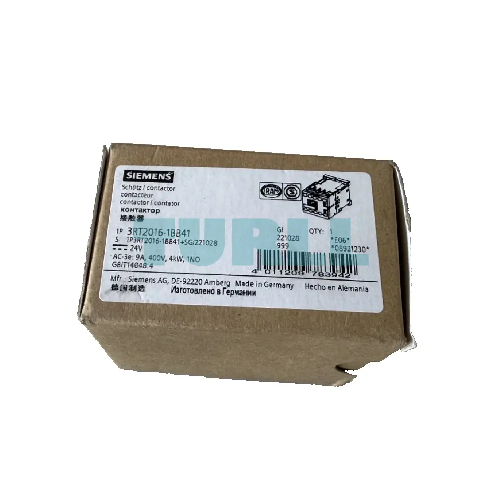 Siemens 3RT2016-1BB41 Power Contactor 9A, 4kW, 24V DC, 3-Pole, S00 Size Original Brand New 4 Siemens 3RT2016-1BB41 Power Contactor 9A, 4kW, 24V DC, 3-Pole, S00 Size