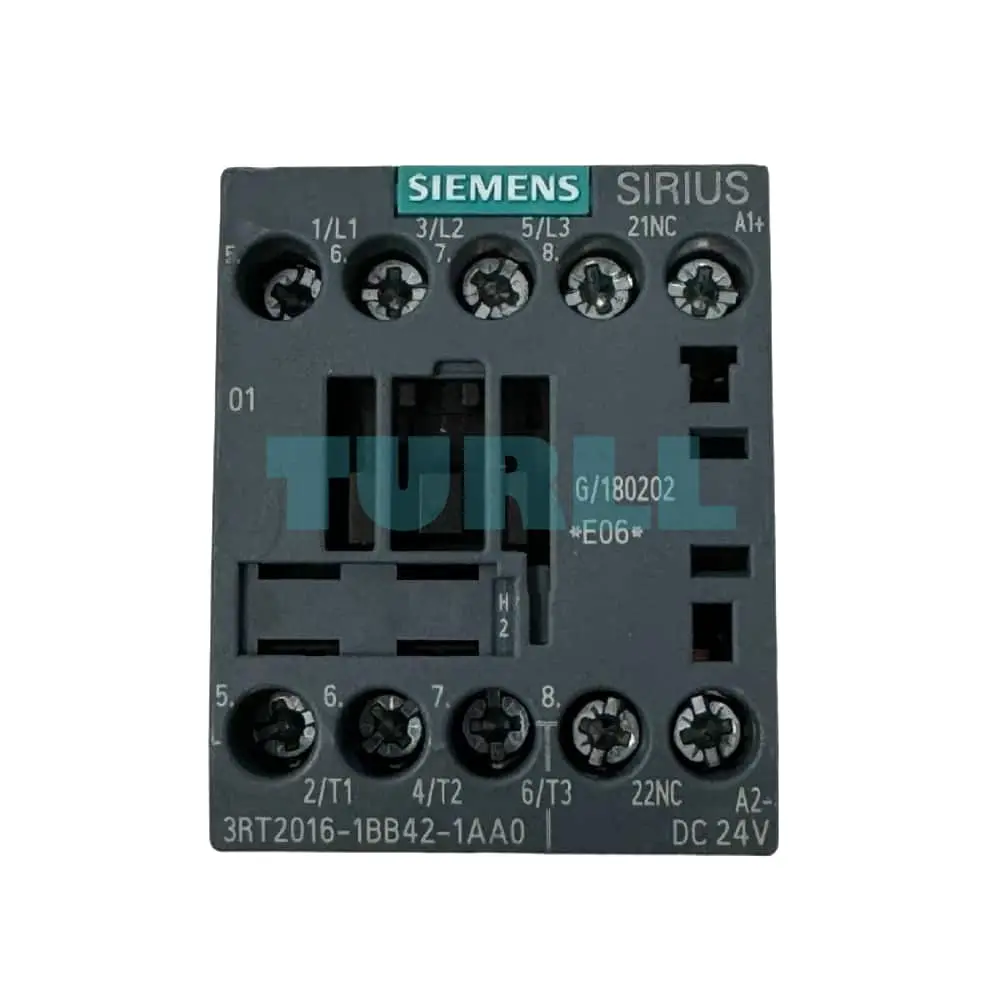 Siemens SIRIUS 3RT2016-1BB42-1AA0 Power Contactor, 9A, 4kW, 24V DC, 1NC Auxiliary Contact Original Brand New 1 Siemens SIRIUS 3RT2016-1BB42-1AA0 Power Contactor, 9A, 4kW, 24V DC, 1NC Auxiliary Contact