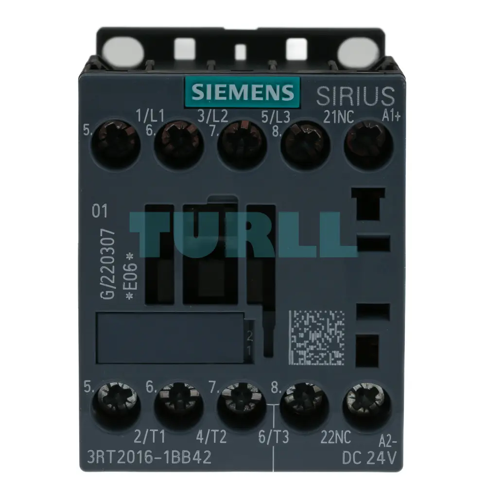 Siemens 3RT2016-1BB42 Power Contactor 9A, AC-3, 24V DC Coil, 3-Pole, S00 Original Brand New 1 Siemens 3RT2016-1BB42 Power Contactor 9A, AC-3, 24V DC Coil, 3-Pole, S00