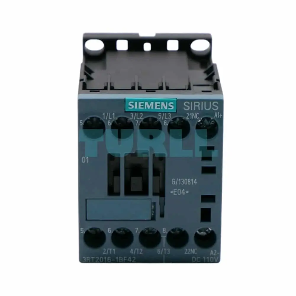 Siemens 3RT2016-1BF42 Power Contactor 9A, 4kW, 110V DC Coil, 3-Pole, 1NC Aux, S00 Size Original Brand New 1 Siemens 3RT2016-1BF42 Power Contactor 9A, 4kW, 110V DC Coil, 3-Pole, 1NC Aux, S00 Size