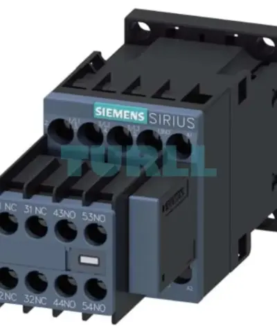 Siemens 3RT2016-1CP07 SIRIUS 3RT2 Power Contactor 9 A, 4 kW, 230 V AC, 3NO+2NC Auxiliary Contacts, Screw Terminal, Size S00